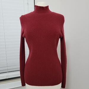Alex Marie Burgundy Turtleneck Sweater 100% Cashmere Size L
